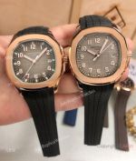 Copy Patek Philippe Geneve Aquanaut Rose Gold Gray Watches 40mm